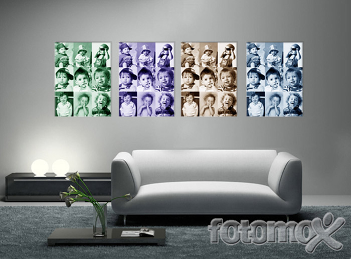 Collage fotografico stampato su tela canvas pronto da appende