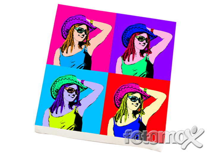 Tela pittorica con lavorazione pop art