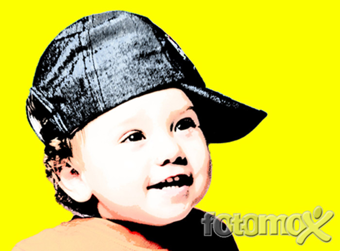 Quadro pop art realizzato da immagine del tuo bambino