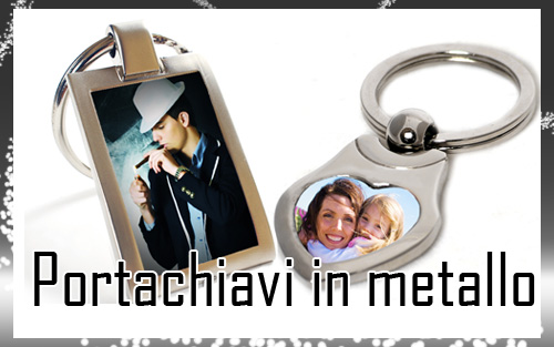 Portachiavi in metallo modello classico personalizzato con le vostre foto