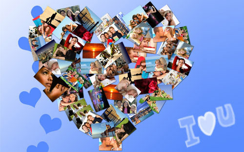 Stampa su tela tutte le foto della tua vita in un collage d'amore personalizzato