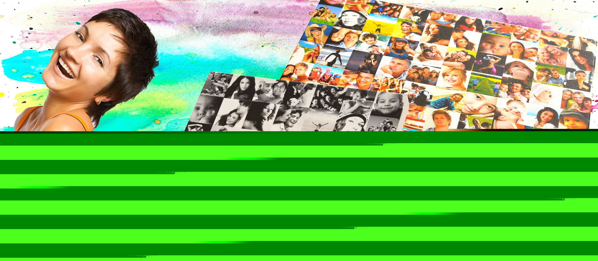Collage di ricordi stampati su tela pittorica canvas 