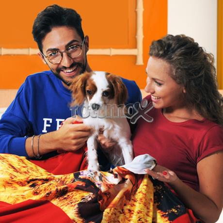coperta con foto personalizzata con tasche