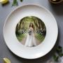 piatto bianco in ceramica personalizzato con foto
