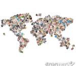 Foto Collage World su Tela