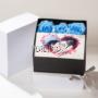 flower box con rose stabiliate e stampa su tela
